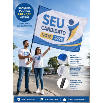 Bandeira Politica 1,40 x 0,90 Metros personalizada conforme sua Arte Bandeira Politica 1,40 x 0,90 Metros personalizada conforme sua Arte