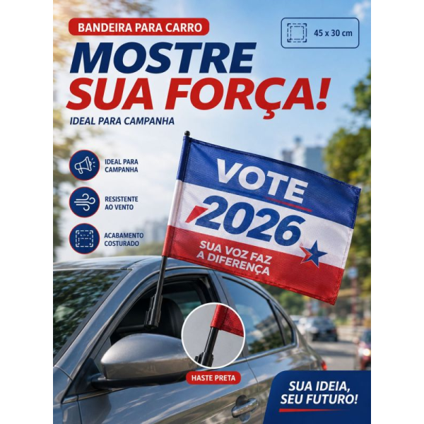 Bandeira Política para Carro Personalizada Bandeira Política para Carro Personalizada